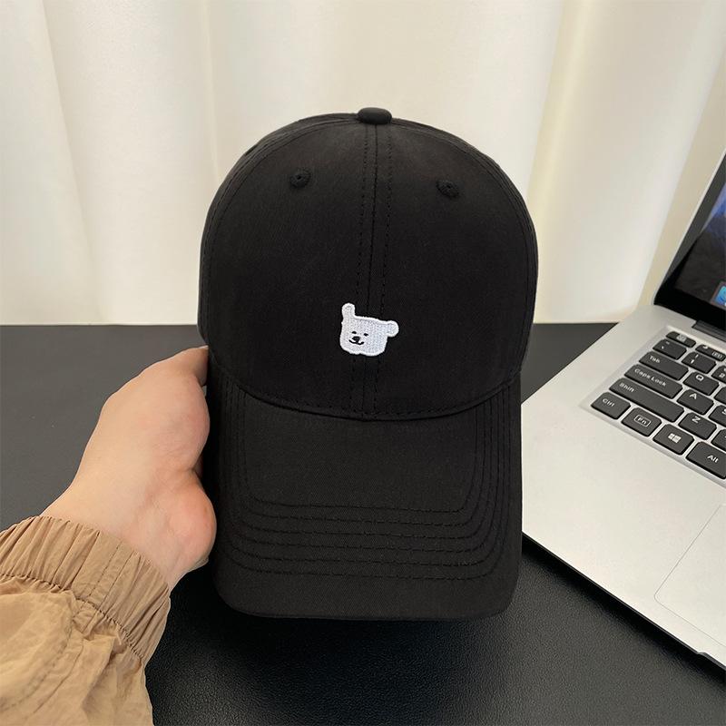 Puppy Embroidered Baseball Cap Women's Four Seasons Versatile Wide Brim Soft Top Cap Show Face Little Couple Tide Sun Hat