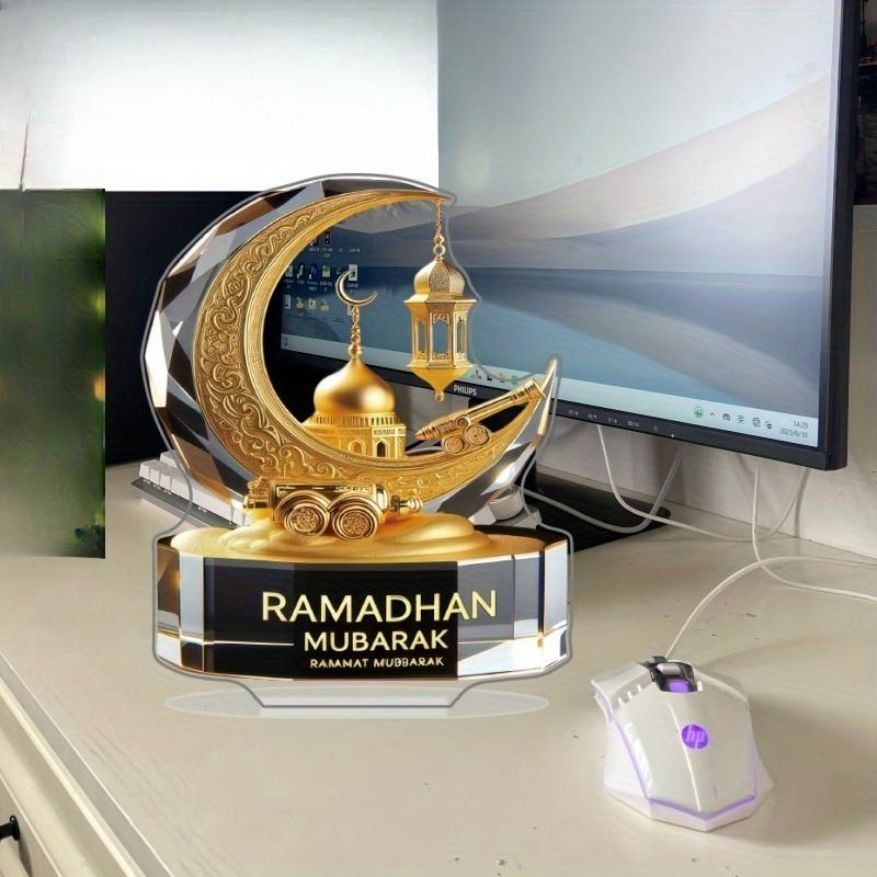 2D Flat Acrylic Elegant Ramadan Mubarak Decoration, Indoor and Outdoor Decoration - No Battery/electricity Required, Free Day Decoration, S