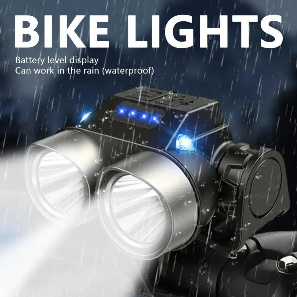 Rainproof Design Bicycle Front Rear Light IPX6 Waterproof Cycling Headlight  Road Bike