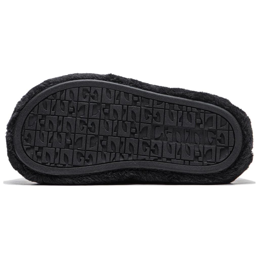 Li Ning Fluffy Comfortable Warm Trendy Versatile Casual Non-Slip Slide Sandals Unisex Footwear Black AZST023-1