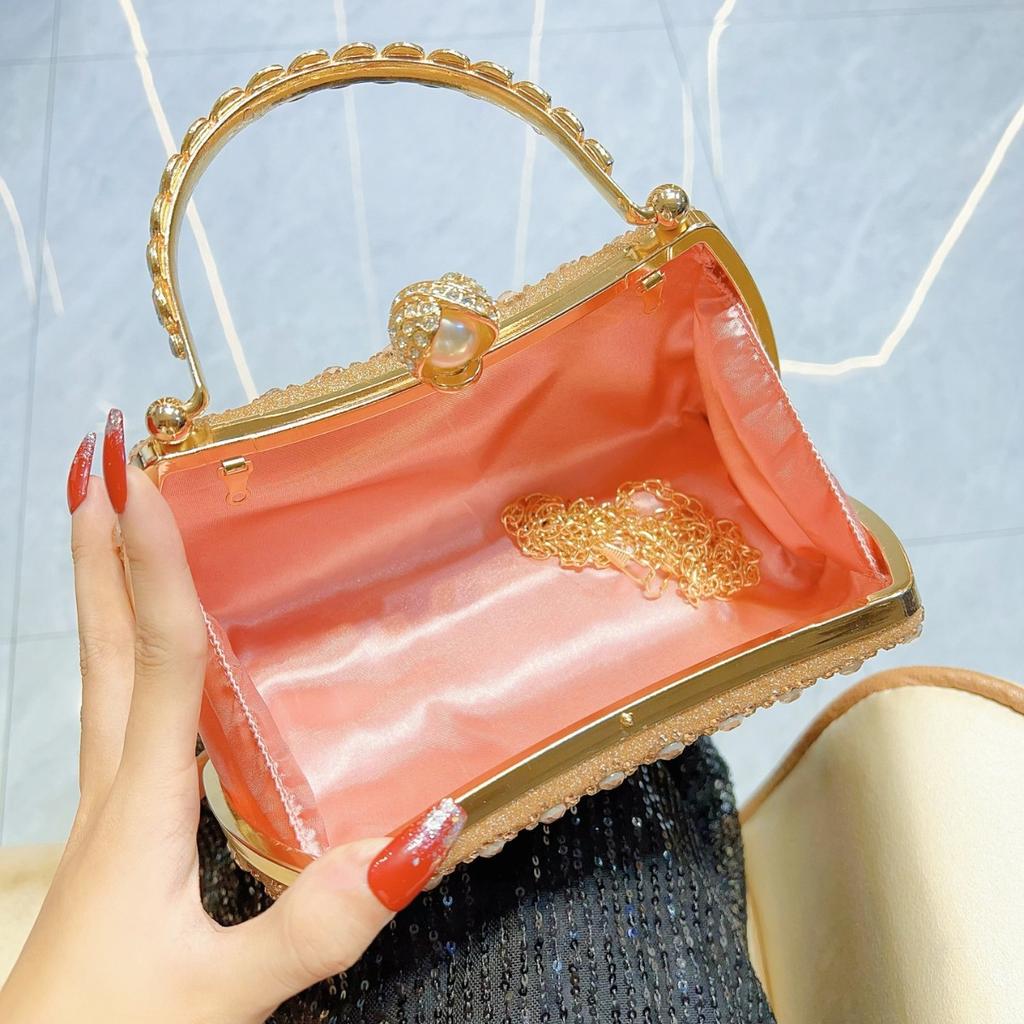 Banquet Clutch Bag Diamond-encrusted Small Bag Socialite Quality Single-shoulder Crossbody Hand-held Dinner Bag