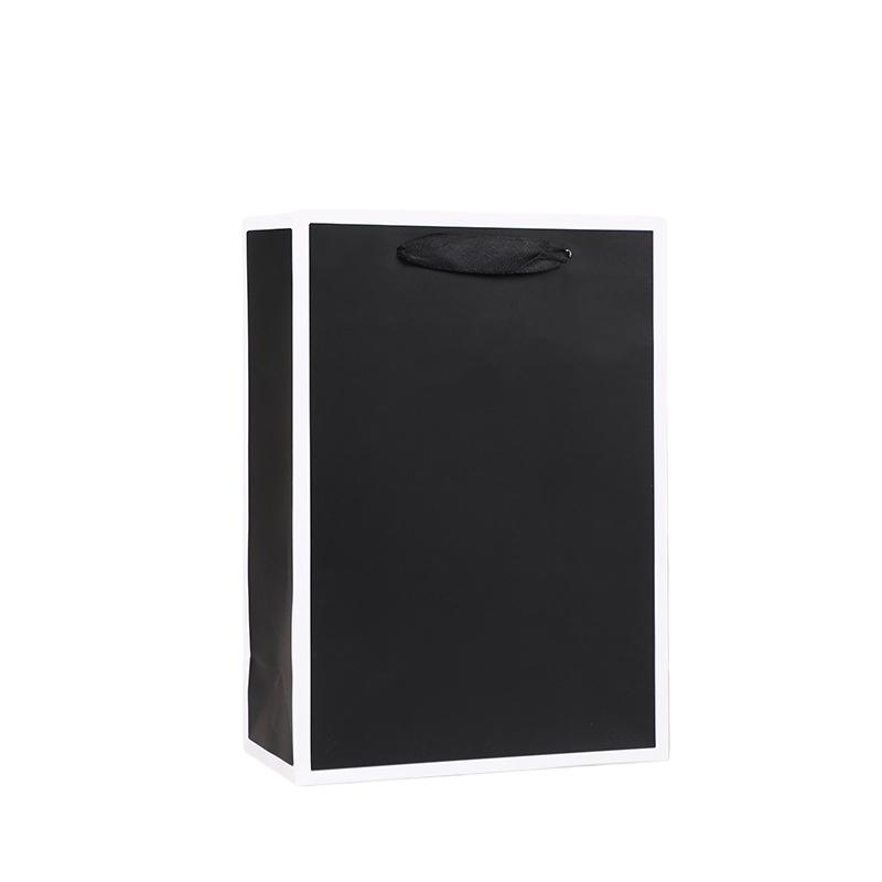 12/30pcs luxury paper gift bags minimalist color block tote bags with satin ribbon handles for clothing and presents party