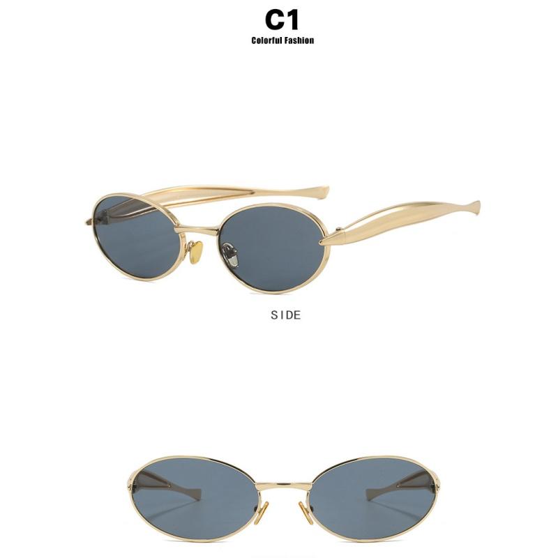 Damen Sonnenbrille, ovale kleine Rahmen Sonnenbrille, Herren- und Damenmode Sonnenbrille