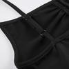 Sweetown Sleeveless Skinny Shirring Skinny Sexy Spaghetti Strap Bodysuit For Women Black Solid Simple Basic Vacation Camisole