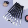 New 8 eye eyeshadow makeup brush set, wooden handle large medium small eyeshadow brush imitation wool makeup brush