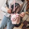 Pig Plush Mini Bag For Women With Zipper Closure And Inner Pocket For Daily Use