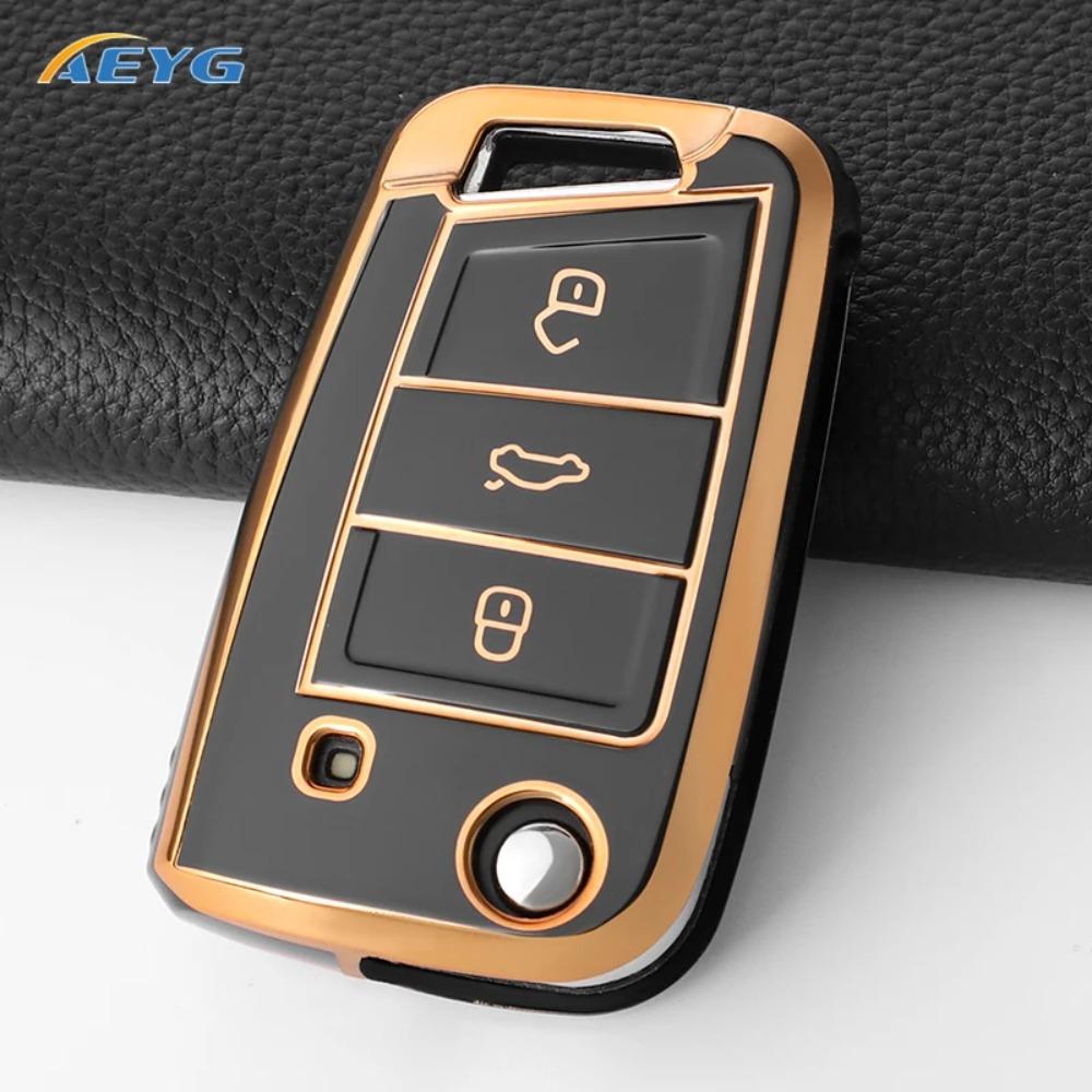 For VW Volkswagen Golf 7 MK7 Tiguan MK2 for SEAT Ateca Leon FR 2 Ibiza for Skoda Octavia Car Key Case Cover Interior Accessories