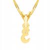 Gold Necklace with Initial Letter Letter Initial Letter E Silver 925