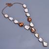 Crown Chakra Rainbow Moonstone Gemstone Copper Chain Engagement Necklace Jewelry V-18