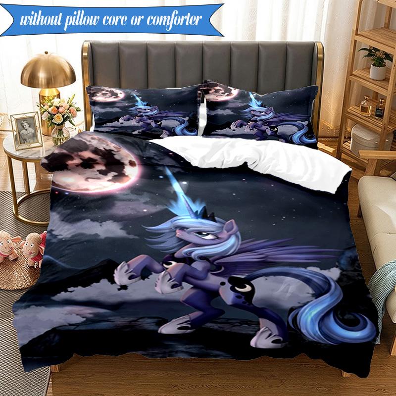 Colorful Unicorn 3pcs K-pop Music Group Bedding set,Ideal for Bedroom, Dormitory,Including Duvet Cover And 2pcs Pillowcases,Fan Gifts