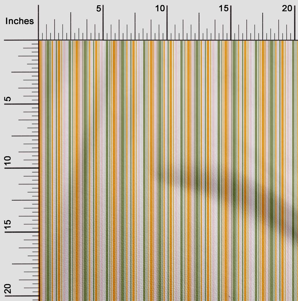 oneOone Tecido de algodão flexível, estampa listrada multicolorida, por jarda, 40 polegadas