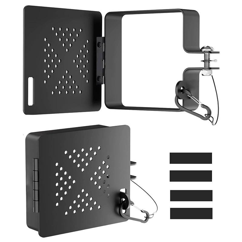 Aluminum RV End Cap for 4x4 In Square  Plug with Vent Holes, Simplified Camper Sewer Hose Storage Protective Cover with Hinged Door, Trailer Mot