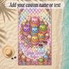 Quilt Theme Soft Beach Towel Personalized Custom Name Text Towel Portable for Beach Pool Travel