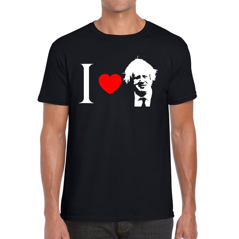 I Love Boris Heart Love Boris Johnson Support Boris Johnson Boris Supporter Mens Tee Top S