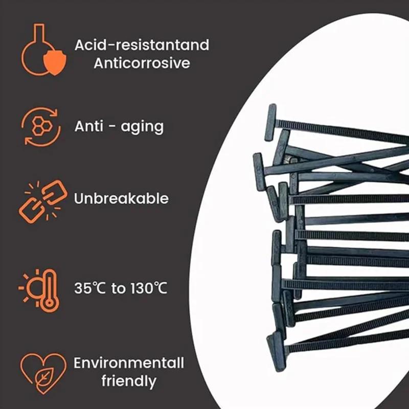 Multi Purpose Nylon Cable Tie Buckle Universal Plastic Strap Clamp Tools Accessories for Home Office Workshop and Outdoor Use