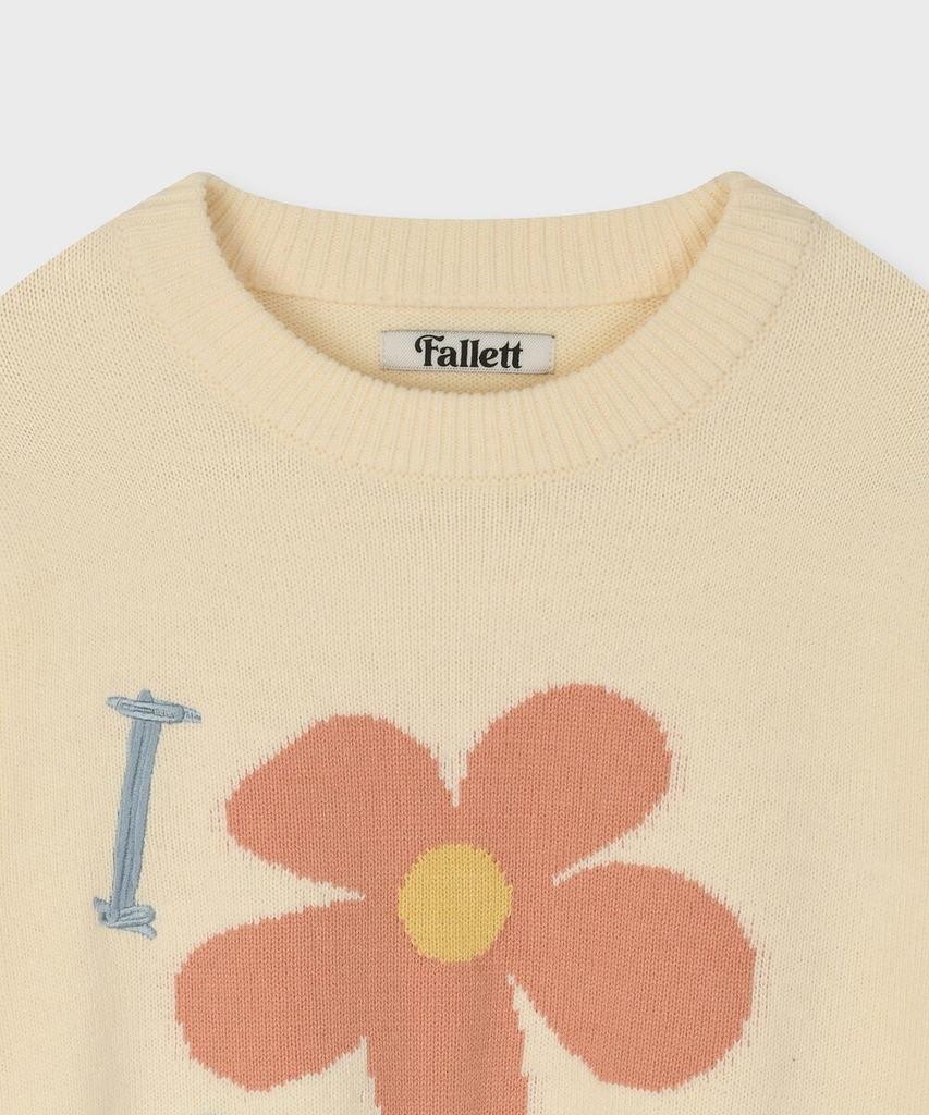 FALLETT Drawing Flower Knit Ivory