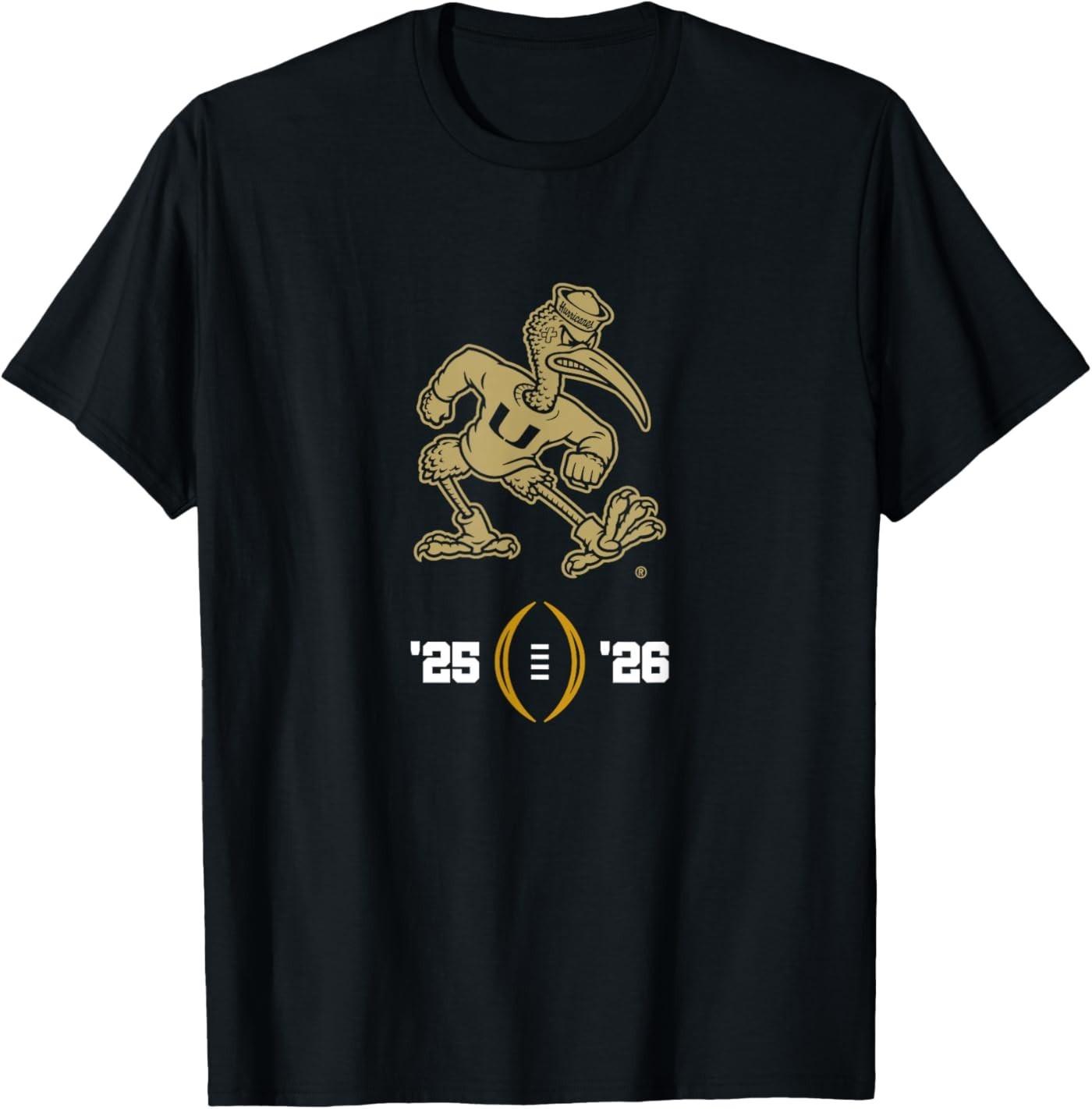 Miami Hurricanes 2025-26 College Football Playoff Logo T-Shirt S разноцветный