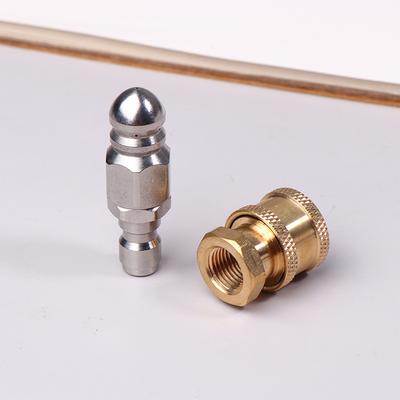 1/4 Inch High-Pressure Water Jetting Hose Nozzle Stainless Steel Sewer Nozzle 5000 Psi Quick Connect Drain Clog Remover