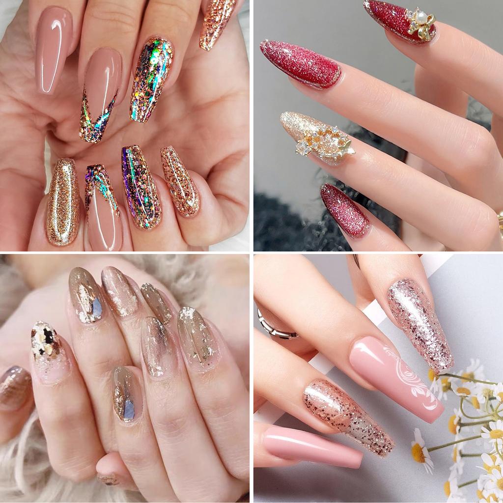 6 Color Nail Powder Set Holographic Glitter Nails Glitter Nail Powders Nails Art Decorations Perfect for Beautiful Nails