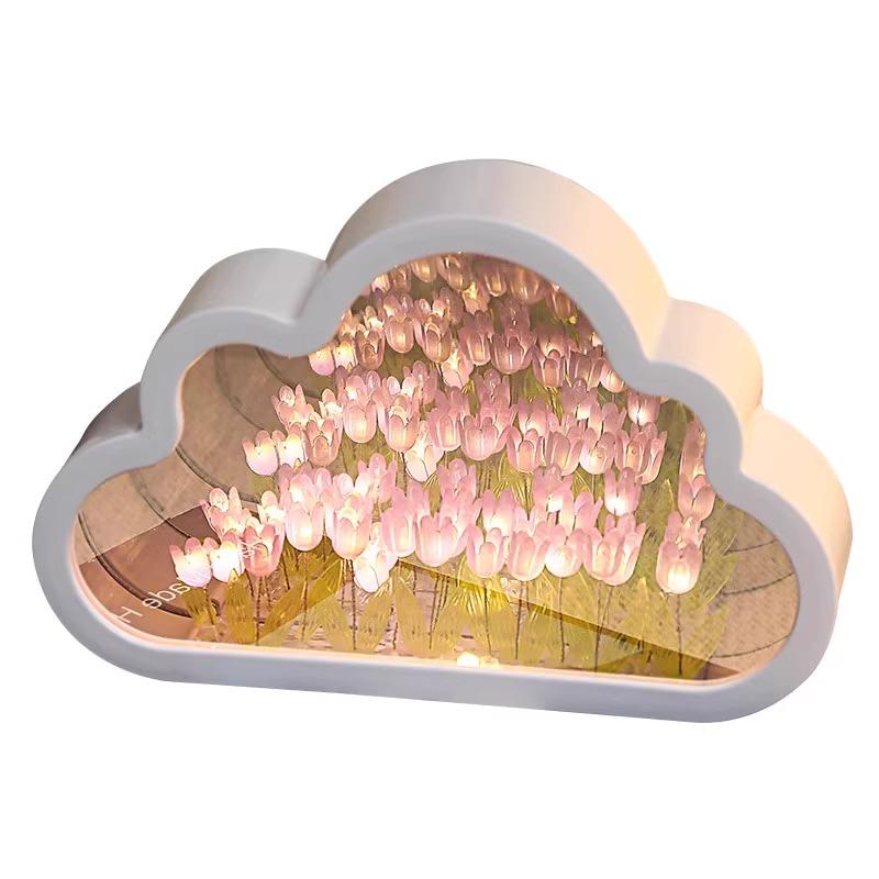 Creative Tulip Night Light Bouquet - DIY Handmade Flower Ornament Gift for Girls and Best Friends