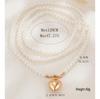 European and American Peach Heart Pendant Necklace: Women's Fashionable Long Pearl & Clavicle Layered Chain.