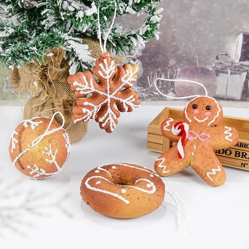 Christmas Tree Hanging Ornaments Foam Ball Snowflake Gingerbread Man Pendant Christmas Decorations For Home New Year 2025