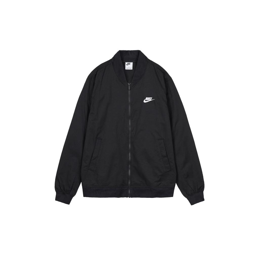 Nike Jednobarevná bunda s logem, stojáčkem a dlouhým rukávem pro muže, svrchní oděv, černá DM6822-010