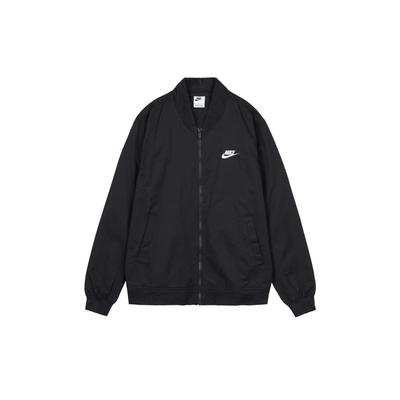 Einfarbige Jacke mit Logo, Stehkragen und langen Ärmeln für Herren, Oberbekleidung, Schwarz DM6822-010