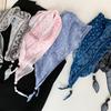 Hong Kong style retro versatile silk scarf fashion triangle scarf high sense elegant temperament accessories thin neck headscarf multi-purpose