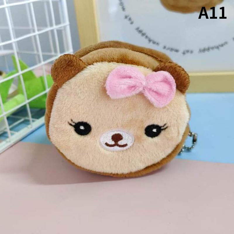 Coin Purse Cartoon Zipper Plush Three-Dimensional Coin Purse Wallet Key Holder