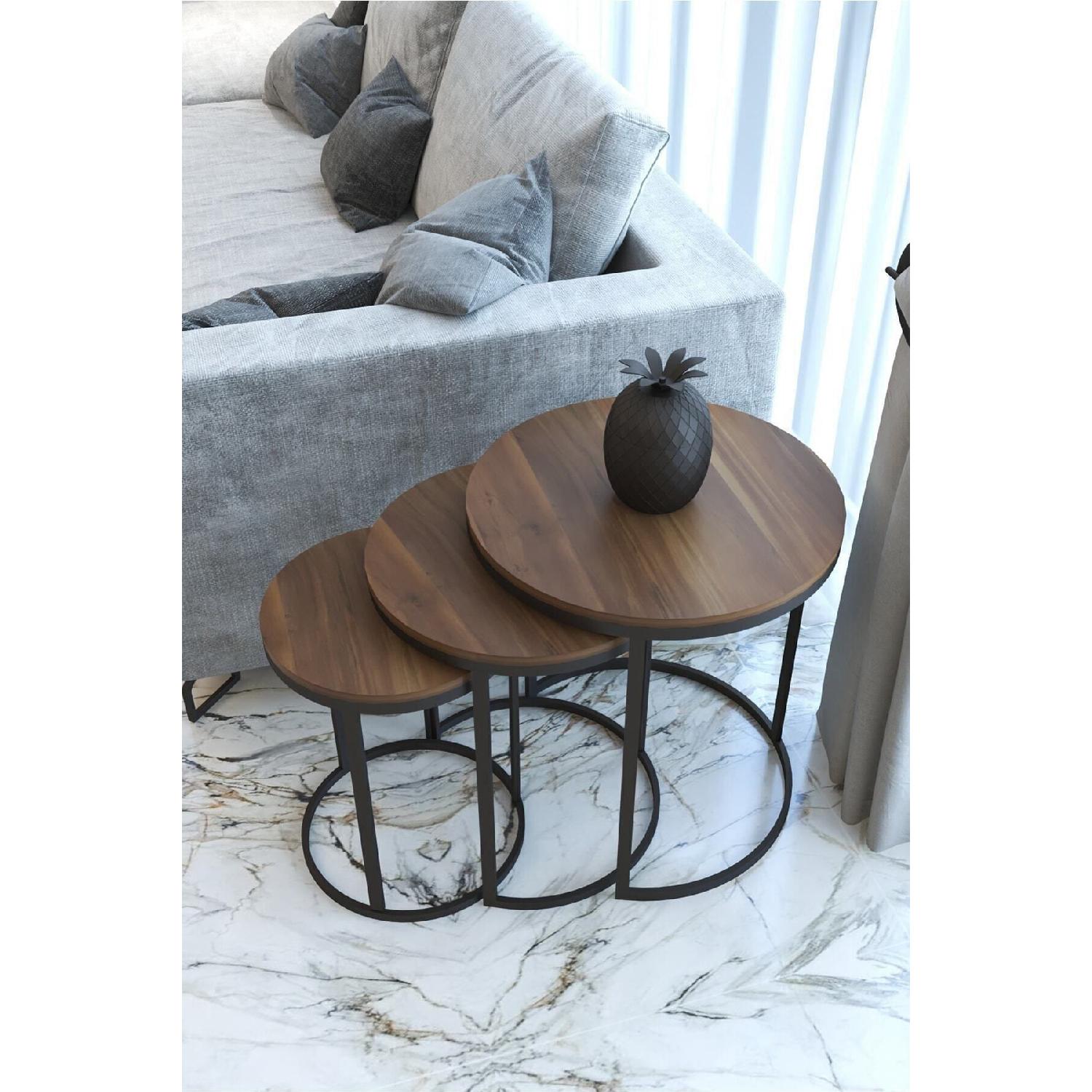 

Capridos 1029 3-piece C Nesting Coffee Table Black Walnut
