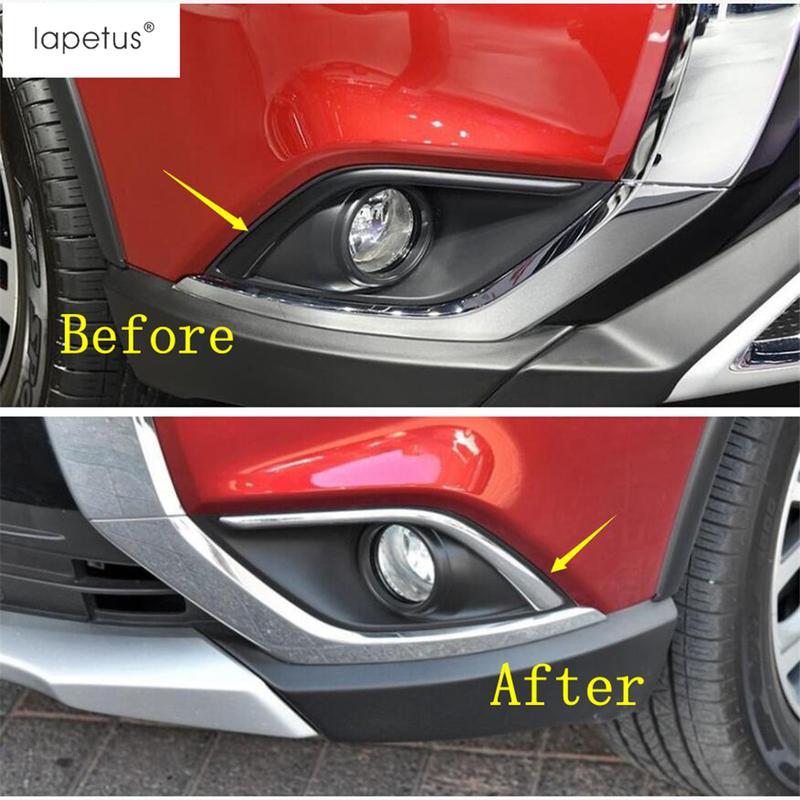 Chrome Accessories For Mitsubishi Outlander 2014 -  Front Rear Fog Light Ring Head Lamp Eyelid Eyebrow Molding Cover Trim