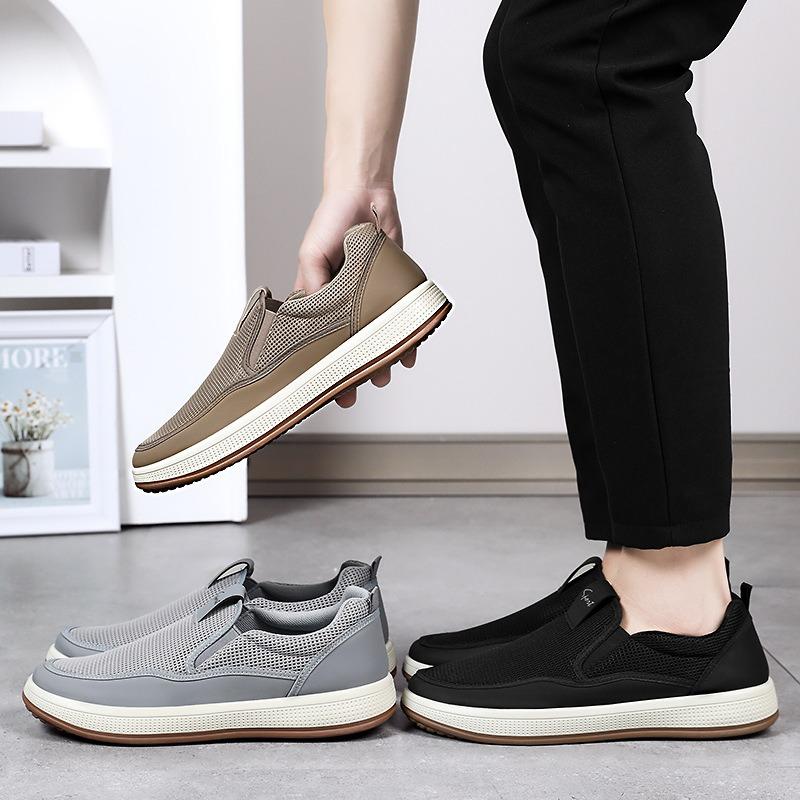 Fashion Men's Canvas Shoes Breathable Mesh Shoes Comfortable Casual Sneakers for Men Non Slip Vulcanized Shoes Classics Slip-On Loafers