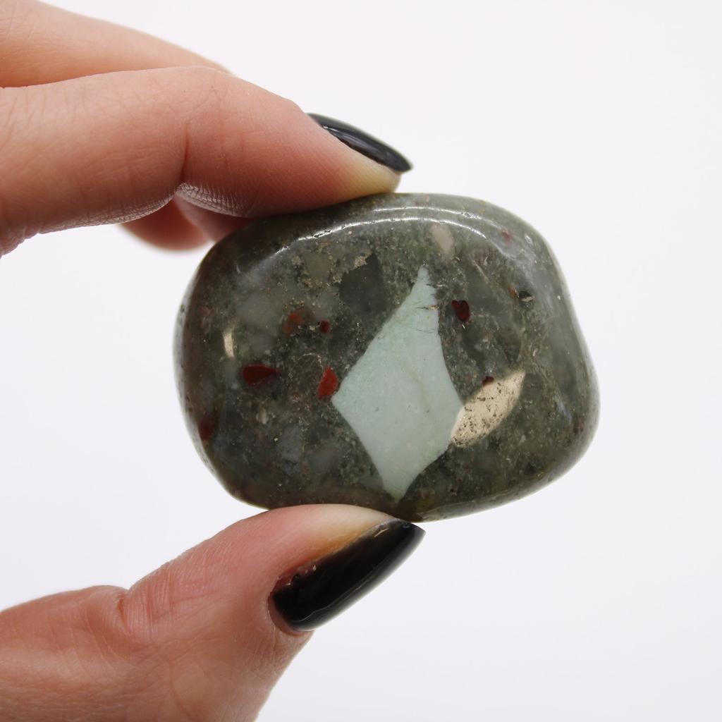 Bloodstone Tumbled Stones African Sephtonite Large 6 Pieces
