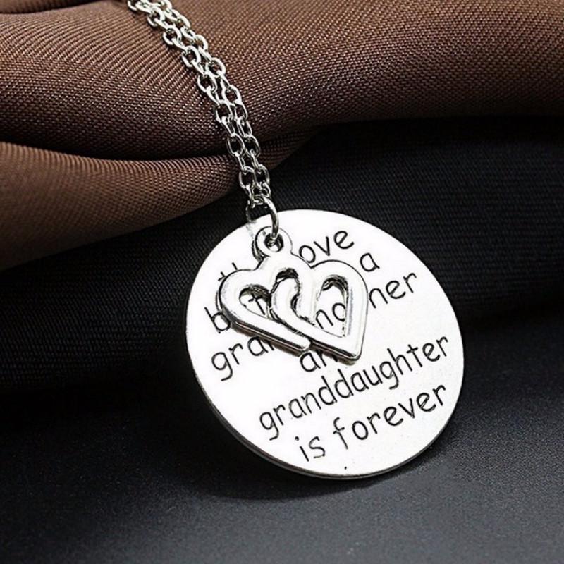 

Family Jewelry Heart Necklace Pendant Gift The Love Between Grandma and Granddaughter Is Forever