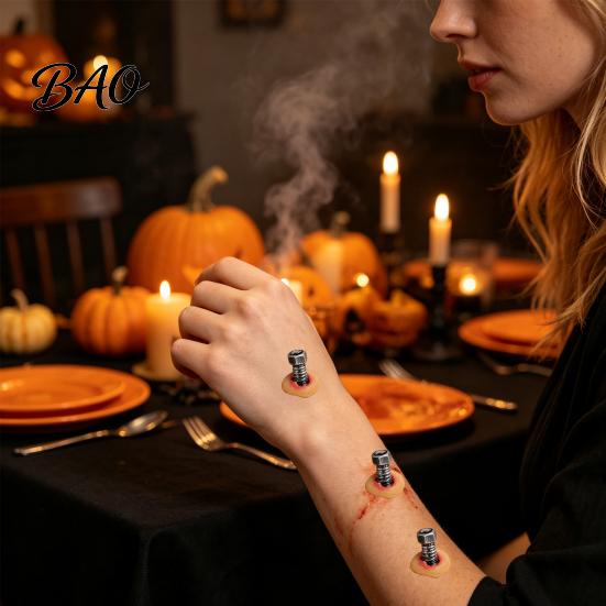 Stage Performance Wound FX 3D Halloween Fake Scar Stickers, Realistic Latex Tattoos for Costume Party Makeup Kits Makeup, Special Effects Prop Cosplay