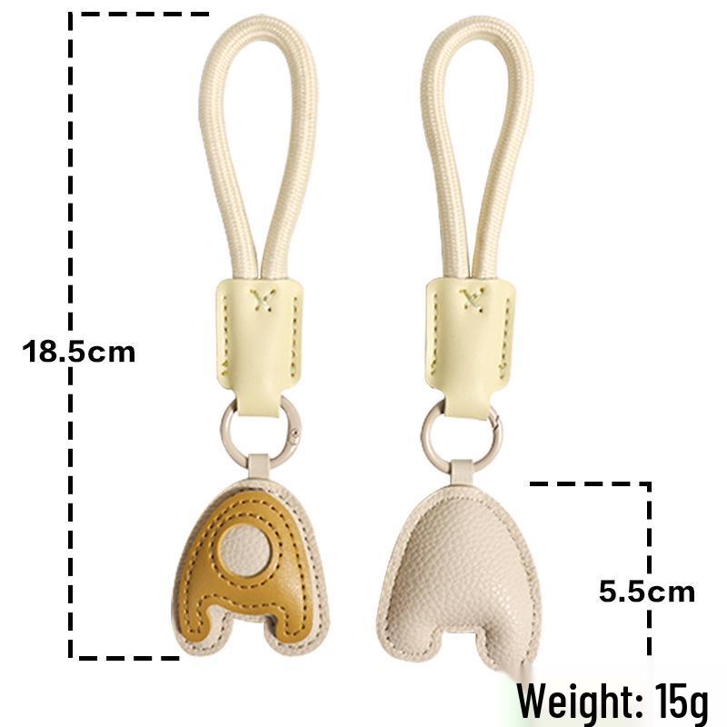 High-End Leather Alphabet Keychain Bag Pendant