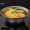 Pure Titanium Double-Layer Insulated Soup Bowl, Large Size Silver-Gray Texture Home Pasta Tableware Storage Titanium Salad Bowl