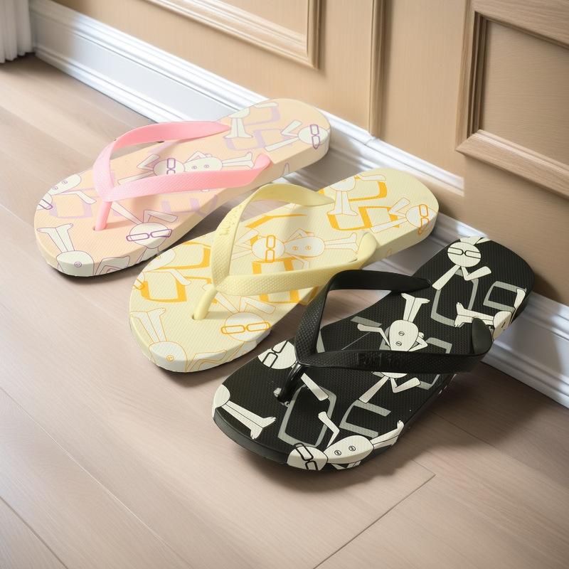 

New fashion couple slippers breathable non-slip cartoon cute soft bottom going out women s flip-flops 36 жовтий