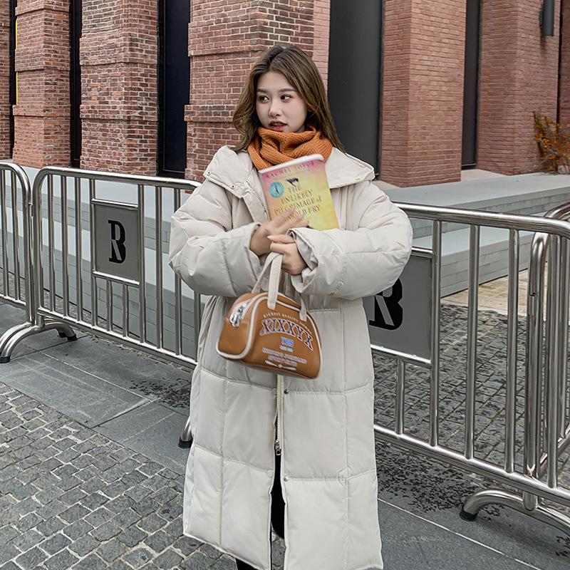 Down Padded Jacket Women's Mid-length Over the Knee 2025 Winter New Thickened Padded Jacket Korean Version Loose Student Cotton Jacket