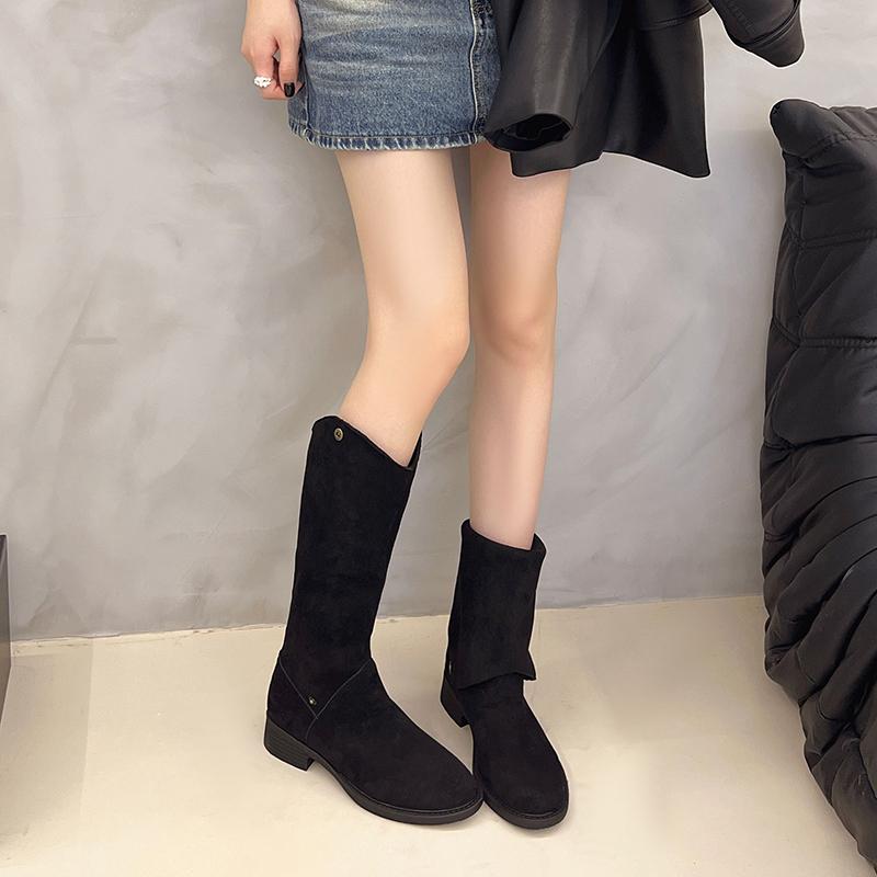

French Retro Two-wear Suede Long-thigh Boots Women s Spring and Autumn New Knight Boots 40