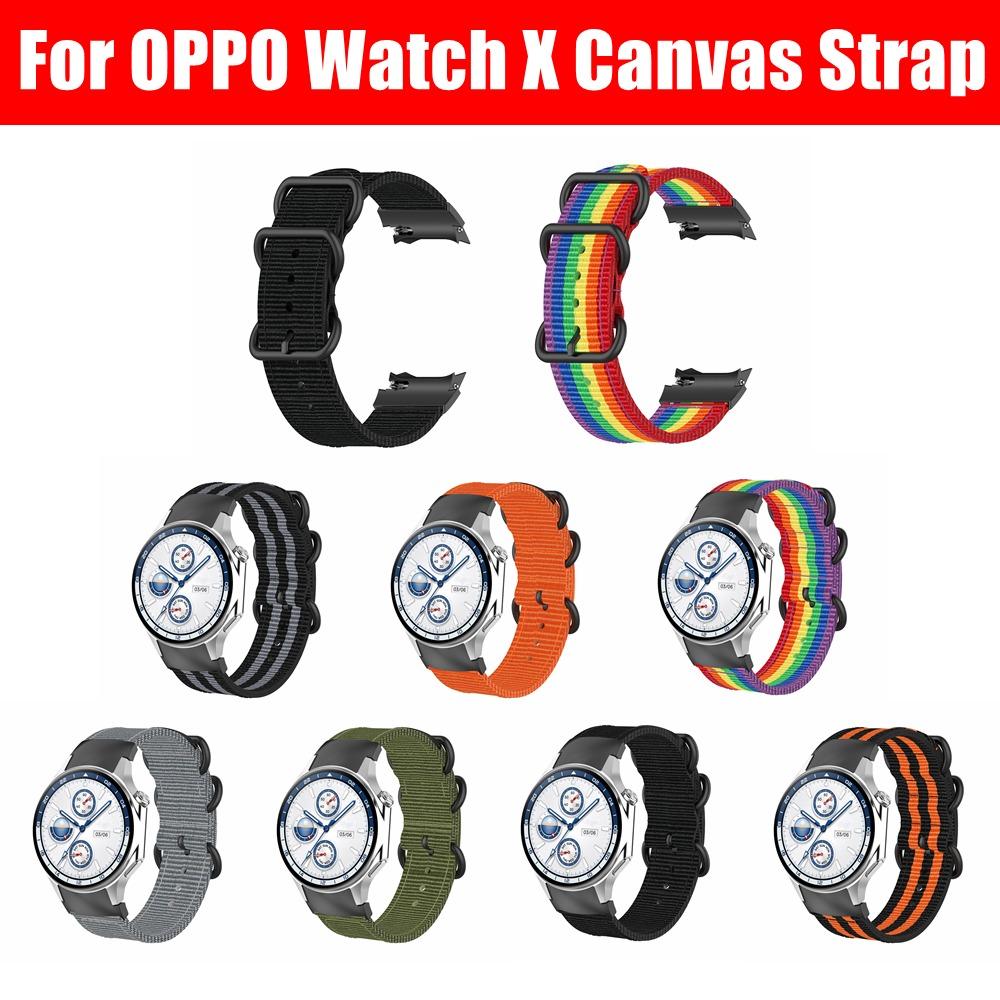 

Canvas Bracelet Replacement Watch Band Soft Watch Strap for OPPO Watch X Grey