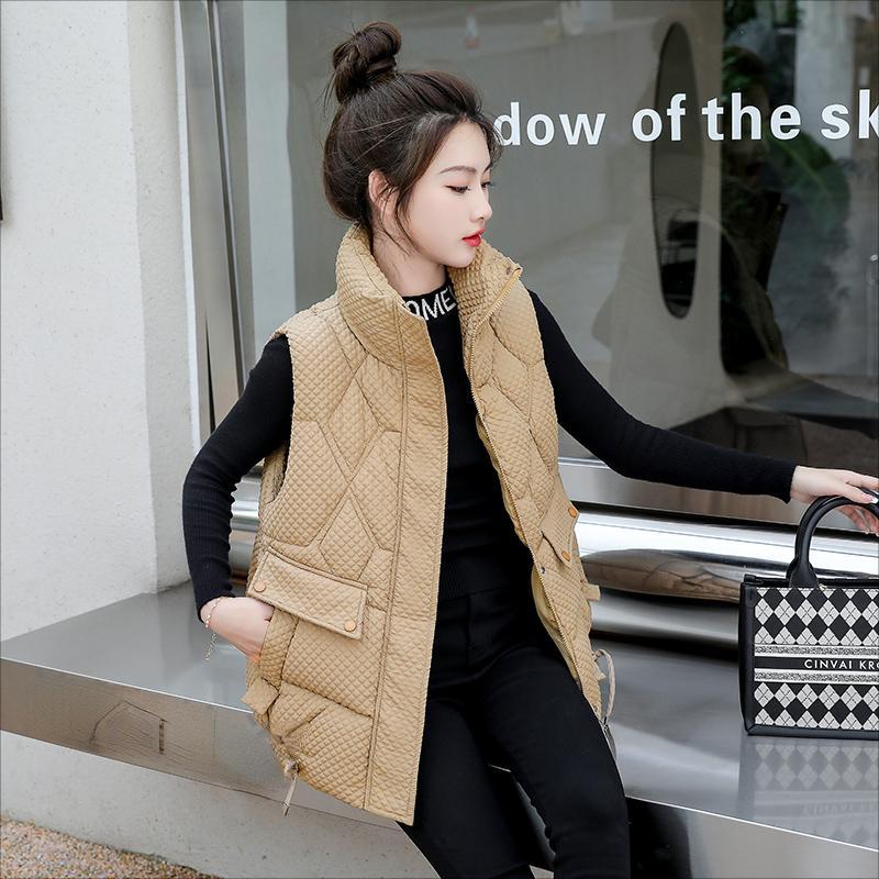 Höst lös passform koreansk stil jacka med krage förtjockad bomull för kvinnor