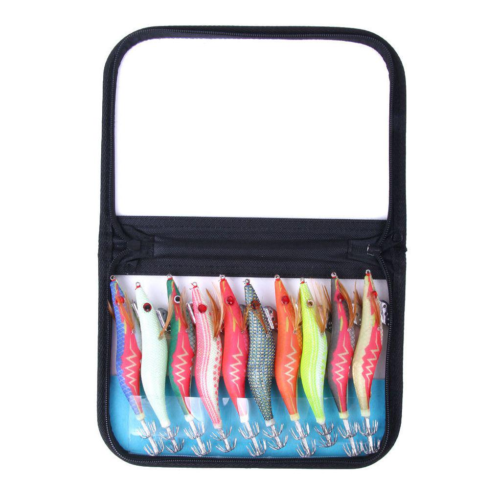 10pcs Fish Bait Squid Hook Fishing Lures Squid Lure Fishing Tackle Nightlight Shrimp Squid Needle