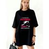 Oversized T-Shirt Black Horse Graphic And Text Design For Casual Wear