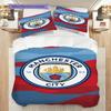 Manchester City Emblem Three-piece Set (1 * Duvet Cover + 2 * Pillowcase, Without Core) 2DFlat Duvet Cover and Pillowcase Christmas Birthday Gift