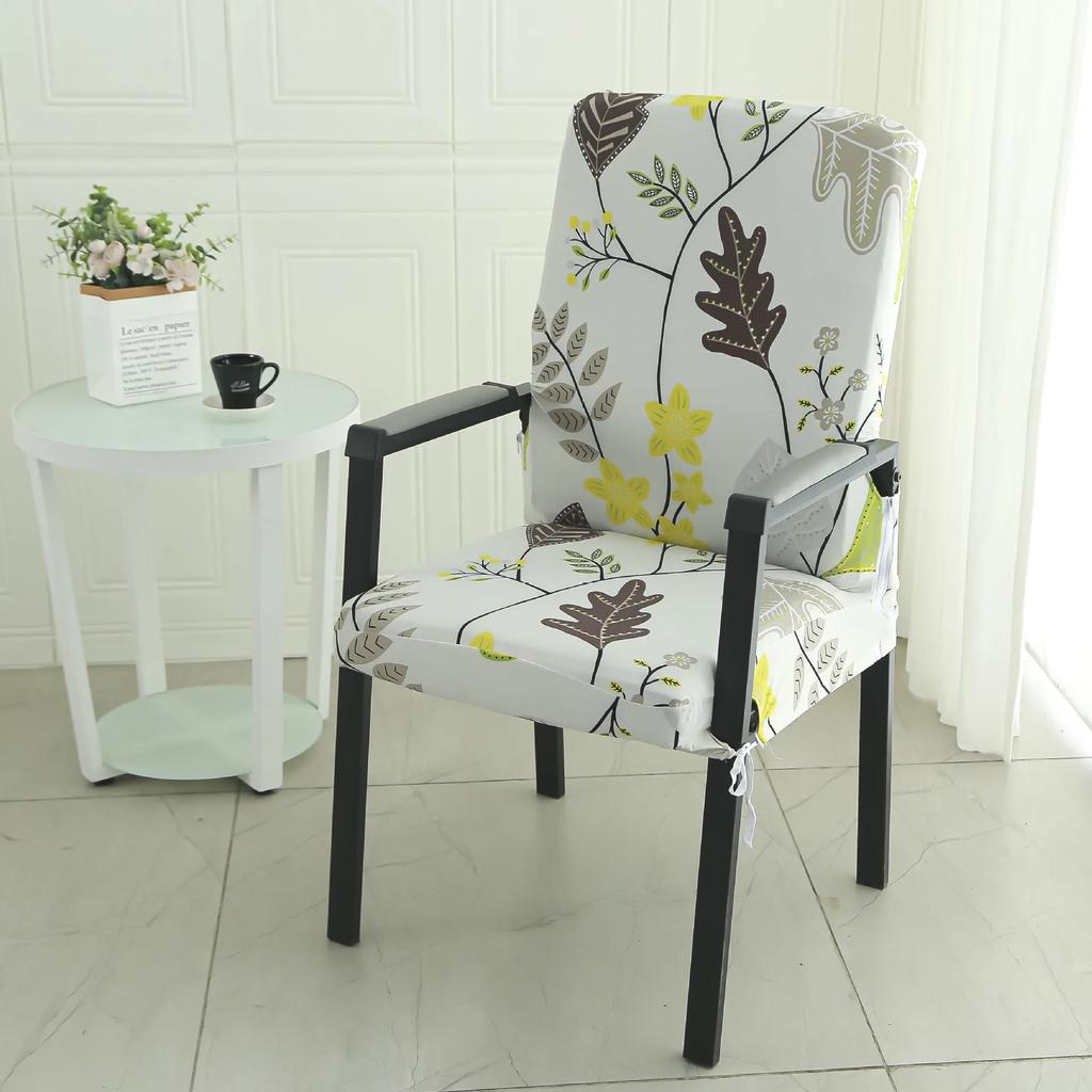 Printed Floral Elastic Computer Office Chair Cover Anti-dirty Rotating Stretch Gaming Desk Seat Chair Slipcover for Armchair