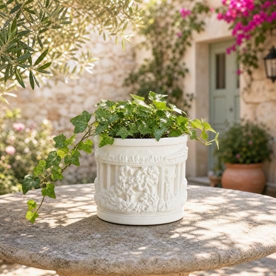 Yousheng Mini Roman Column Planter, Vintage Embossed Flower Pot, Small Greek Pillar Shaped Plant Container for Indoor Outdoor, Home Garden Decor