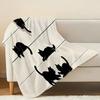 Black Cat Series Flannel Throw Blanket | Ultra Soft, Warm & Cozy, Machine Washable, Perfect for Home, Office Naps, Halloween & Christmas
