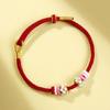 Gradient Color Peach Blossom Knot Bracelet Handmade Braided Adjustable Inspirational Good Luck and Wealth Bracelet